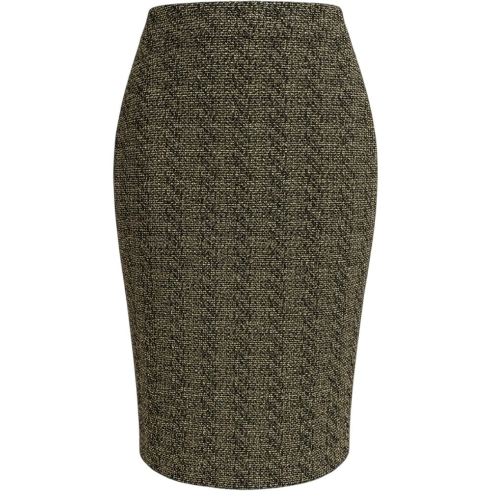 Rhyme & Echo Pencil Skirt Womens XS Yellow Black Excellent Tweed Textured F3094